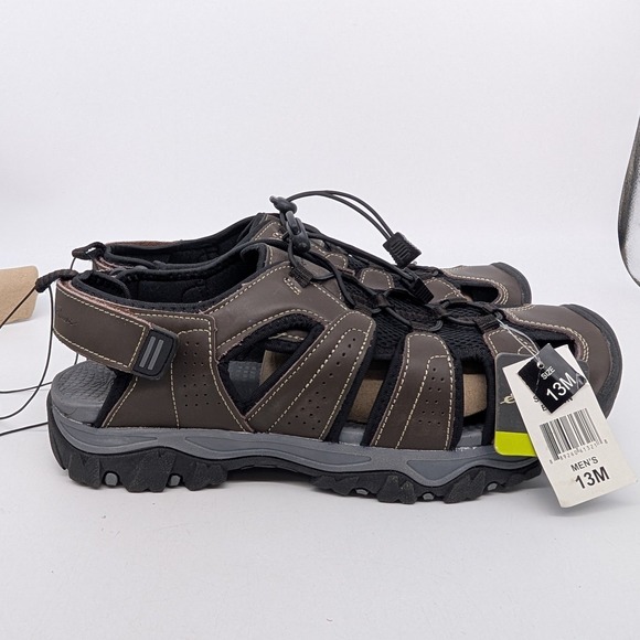 Eddie Bauer Men\'s Stewart Fisherman Sandal Brown Leather Adjustable Size 13M main image 7